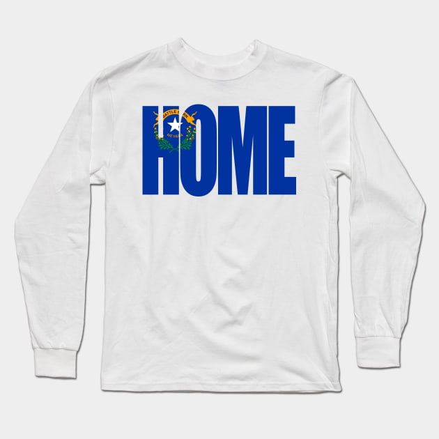 Nevada Home - State Flag Long Sleeve T-Shirt by DonDota